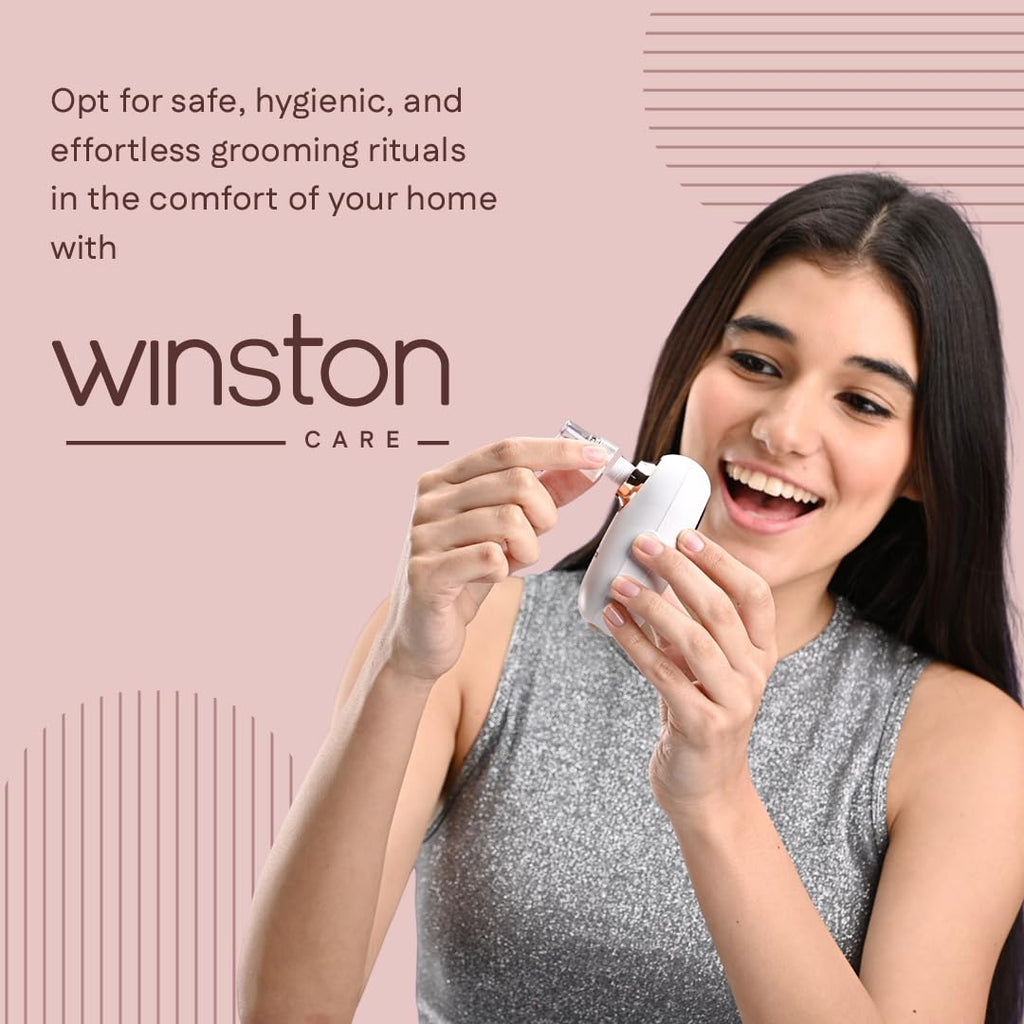 Winston Rechargeable Electric Blackhead Remover Machine for Men and Women - 60 Min Runtime | Acne, Pore Cleaner, Whitehead Remover with 5 Suction Heads for...