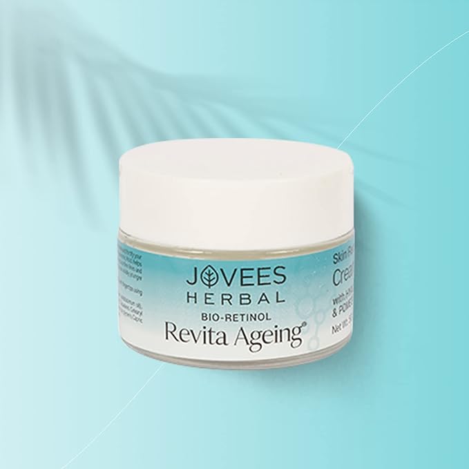 Jovees Herbal Bio-Retinol Revita Ageing Face Cream | Made with Eco-Certified Bio-Retinol | Reduce Sign of Ageing, Hyperpigmentation & Improves Uneven Skin Tone 50g