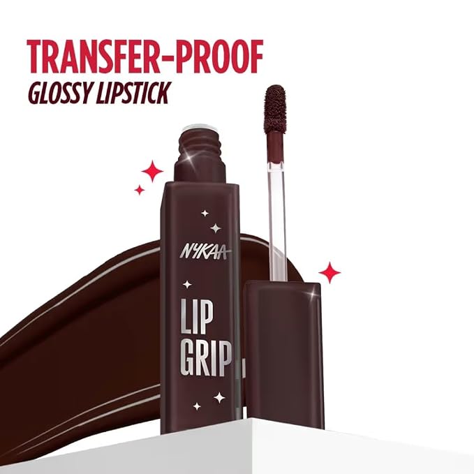 Nykaa Lip Grip No-Transfer Gloss Intense Shine Liquid Lipstick Gloss Intense Shine Liquid Lipstick 2ml