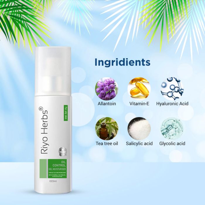 Riyo Herbs Oil Control Gel Moisturiser - Salicylic Acid & Tea Tree Oil 100ML