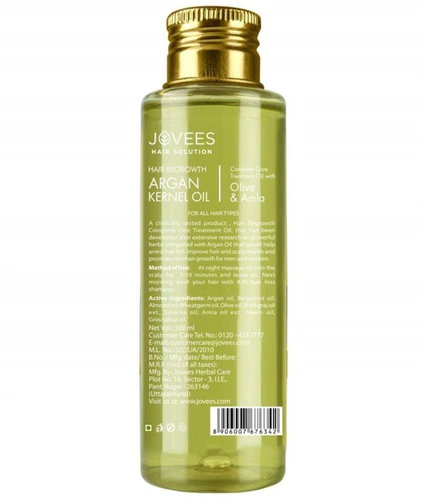 Jovees Herbal Hair Regrowth Argan Kernel Oil-Olive and Amla For Shiny Hair 100ml