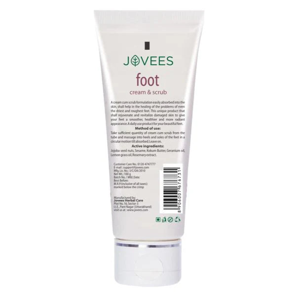 Jovees Foot Care Cream & scrub | 2-in-1 Formula | Hydrates & Heals