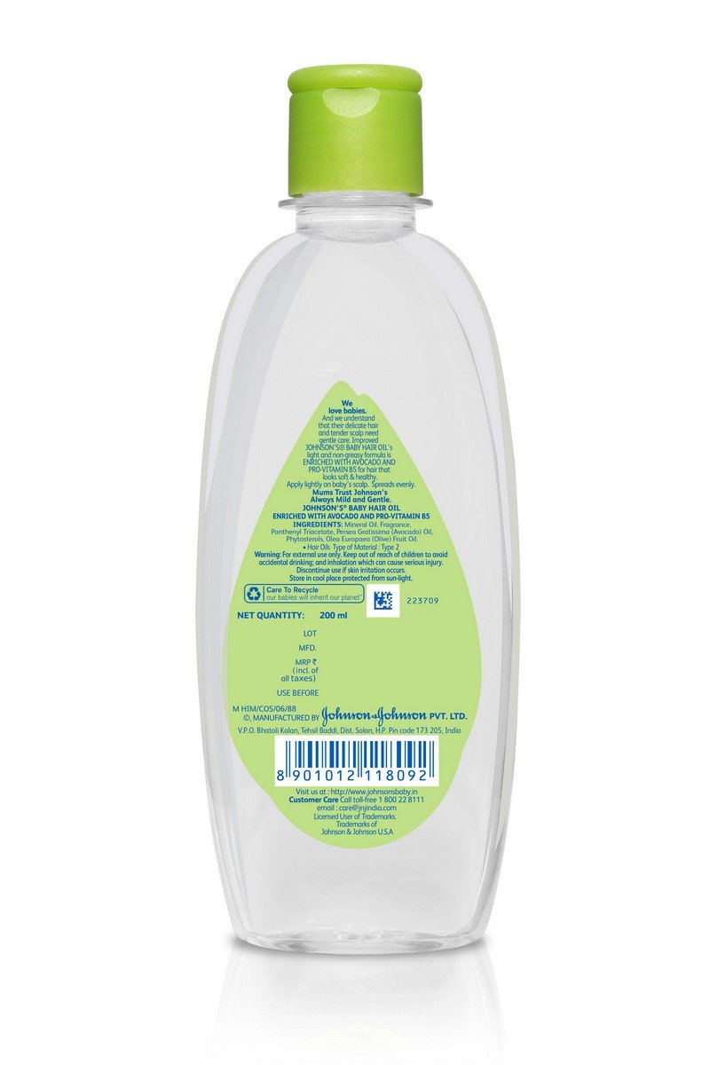 Johnson's Baby Hair Oil Enriched With Avocado & Pro- Vitamin B5 200ml