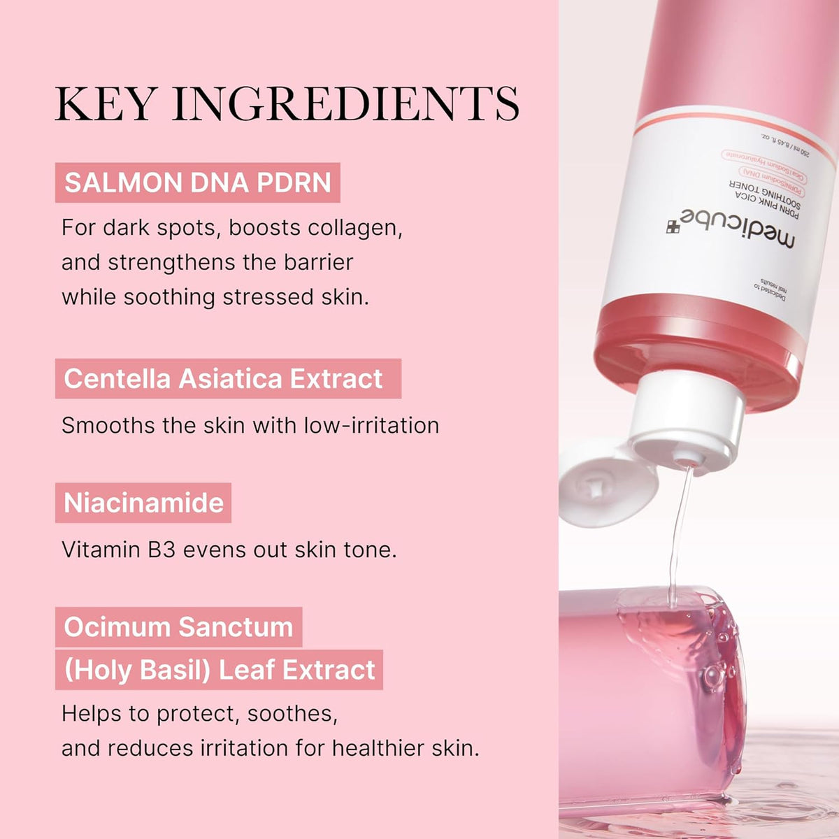 Medicube PDRN Pink Peptide Toner I Pink Glow Toner for Skin Boosting, Soothing and Calming, Uneven Skin Tone, Rose PDRN & Peptide & Niacinamide, Korean Skin Care 250ml