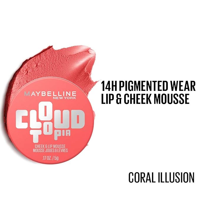 Maybelline Cloudtopia Cheek & Lip Mousse Blush | Lightweight, Pigmented Mousse 5g