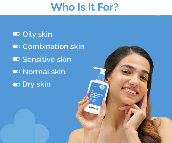 The Derma co 2% Niacinamide Oily Skin Cleanser for Sensitive, Oily & Combination Skin 125 ml Non-Irritant | 100% Soap-Free | Non-Drying 125ml