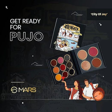 MARS The City Paradise Makeup Kit | Highly Pigmented and Blendable | 9 Eyeshadow Palette with 1 Highlighter, Blusher, Bronzer & Compact Powder each (16.0 gm) (08-Ahmedabad)