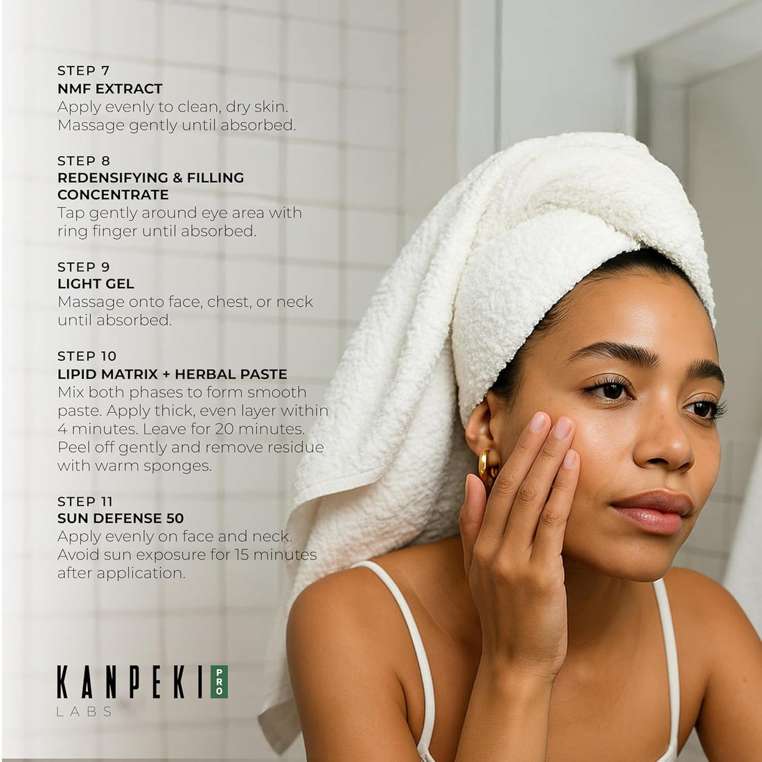 Kanpeki Glass Glow Light Facial Kit – 11 Step Korean Skincare Facial Kit with Marine Greens & Golden Spice Complex Purifies, Balances & Brightens for Oily & Combination Skin
