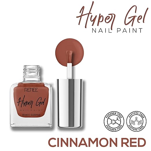 RENEE Hyper Gel Nail Paint- Cinnamon Red 10ml