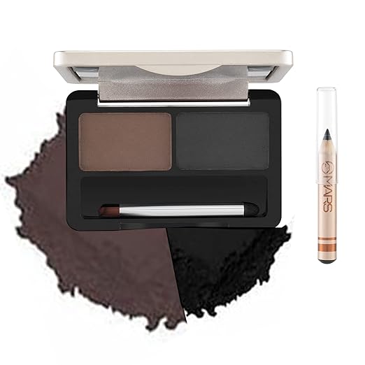 Mars The Eyes Kit With Eyebrow Pencile & Brush Black & Brown, 6.2g