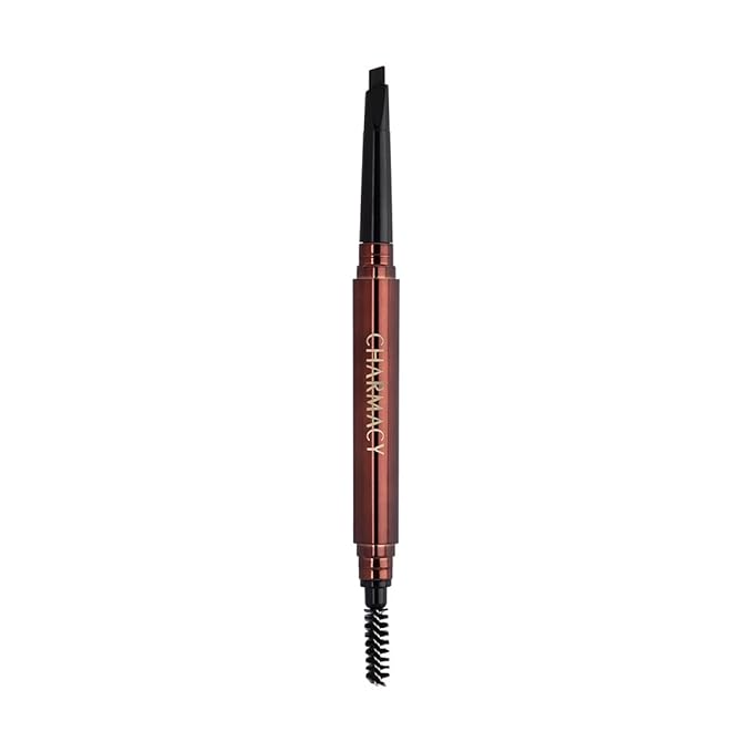 Charmacy Milano Intense Eyebrow Filler (Brown) - 0.3 g, Natural Brows, Built in Spoolie Brush, Dual Function, Sweat Resistant, Triangular Pencil Tip, Eyebrow Expert, Vegan, Cruelty Free, Non-Toxic