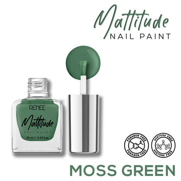 RENEE Mattitude Nail Paint 10ml Moss Green