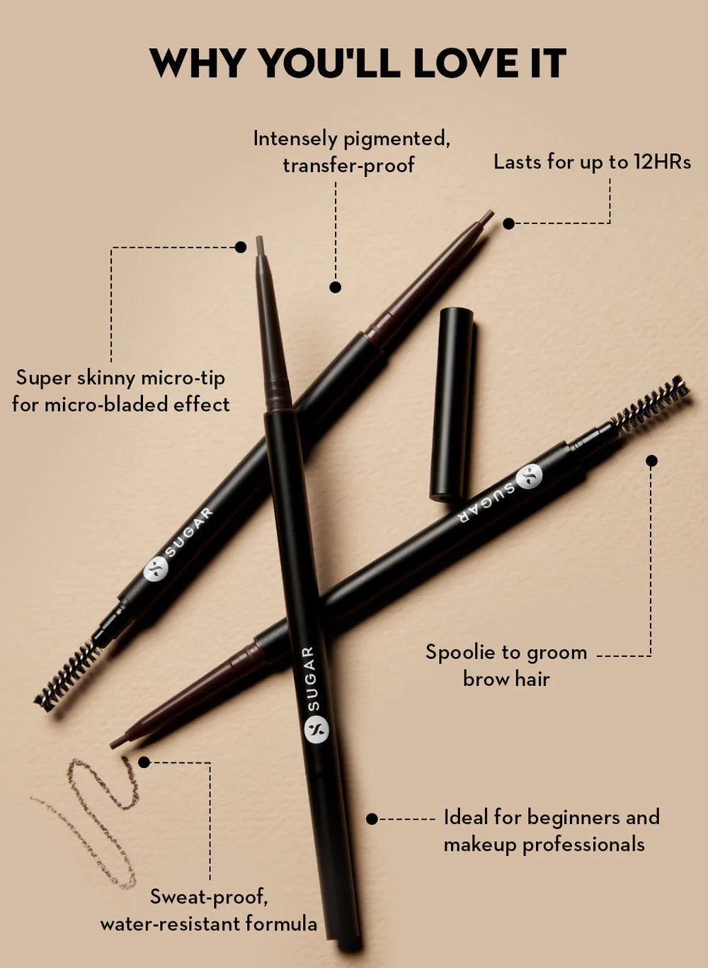 Sugar Cosmetics Arch Arrival Micro Brow Pencil