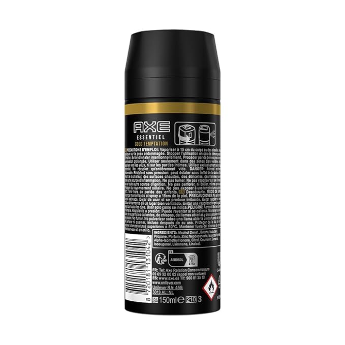 Axe Gold Temptation Long Lasting Deodorant Bodyspray For Men 150ml