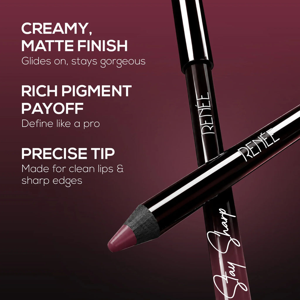 RENEE Stay Sharp Matte Lip Liner, Waterproof & Smudge-Resistant 1.4g