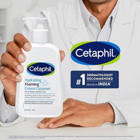 Cetaphil Hydrating Foaming Cream Cleanser 236 ml for Dry to Normal Sensitive Skin with Niacinamide, Aloevera and Glycerin