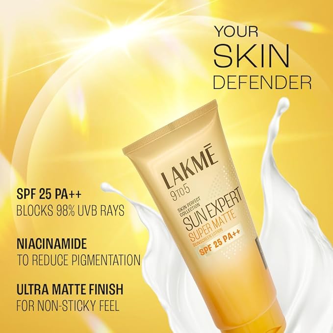 LAKMÉ Sun Expert Spf 25 Pa++ Super Matte Lotion Sunscreen For All Skin Type 50ml