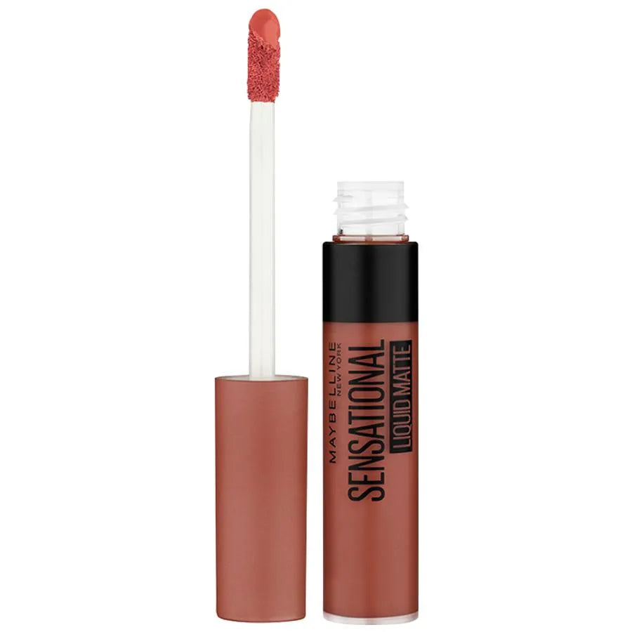 Maybelline New York Sensational Liquid Matte Liquid Lipstick Intense Colour Effect, Non-Sticky Non-Cracking NU02 Strip It Off 7ml