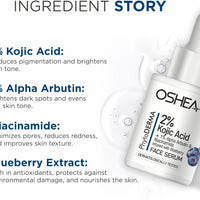 Oshea Herbals PhytoDerma 2% Kojic Acid + 1% Alpha Arburtin + Niacinmide Infused With Blueberry Face Serum 30ml