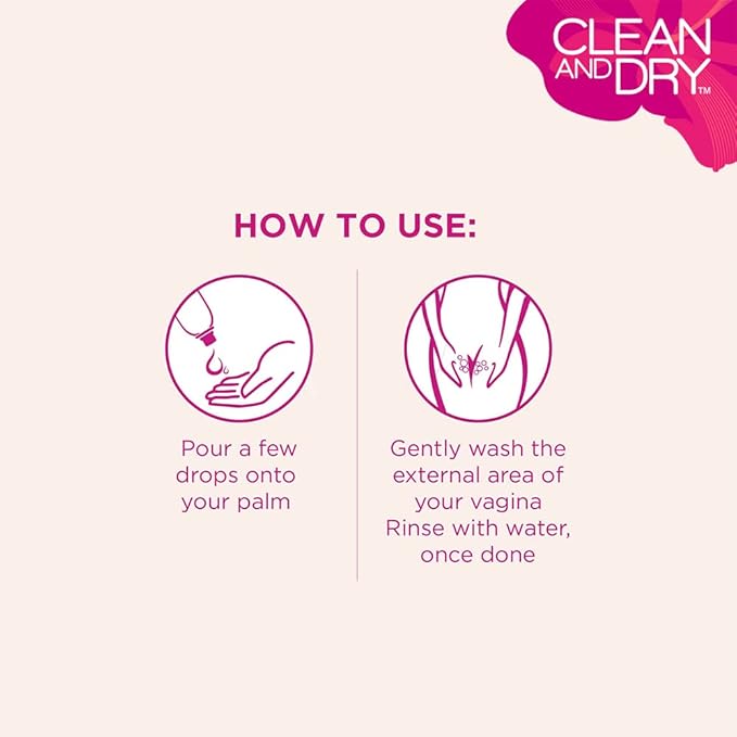 CLEAN & DRY | Daily Intimate Wash Restores pH Balance Naturally Mint Aloe Vera 190ml