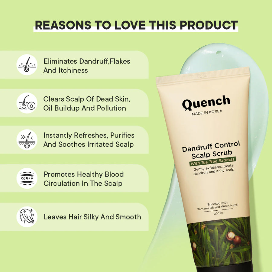 Quench Dandruff Control Scalp Scrub with Tea Tree Extracts - 200 ML