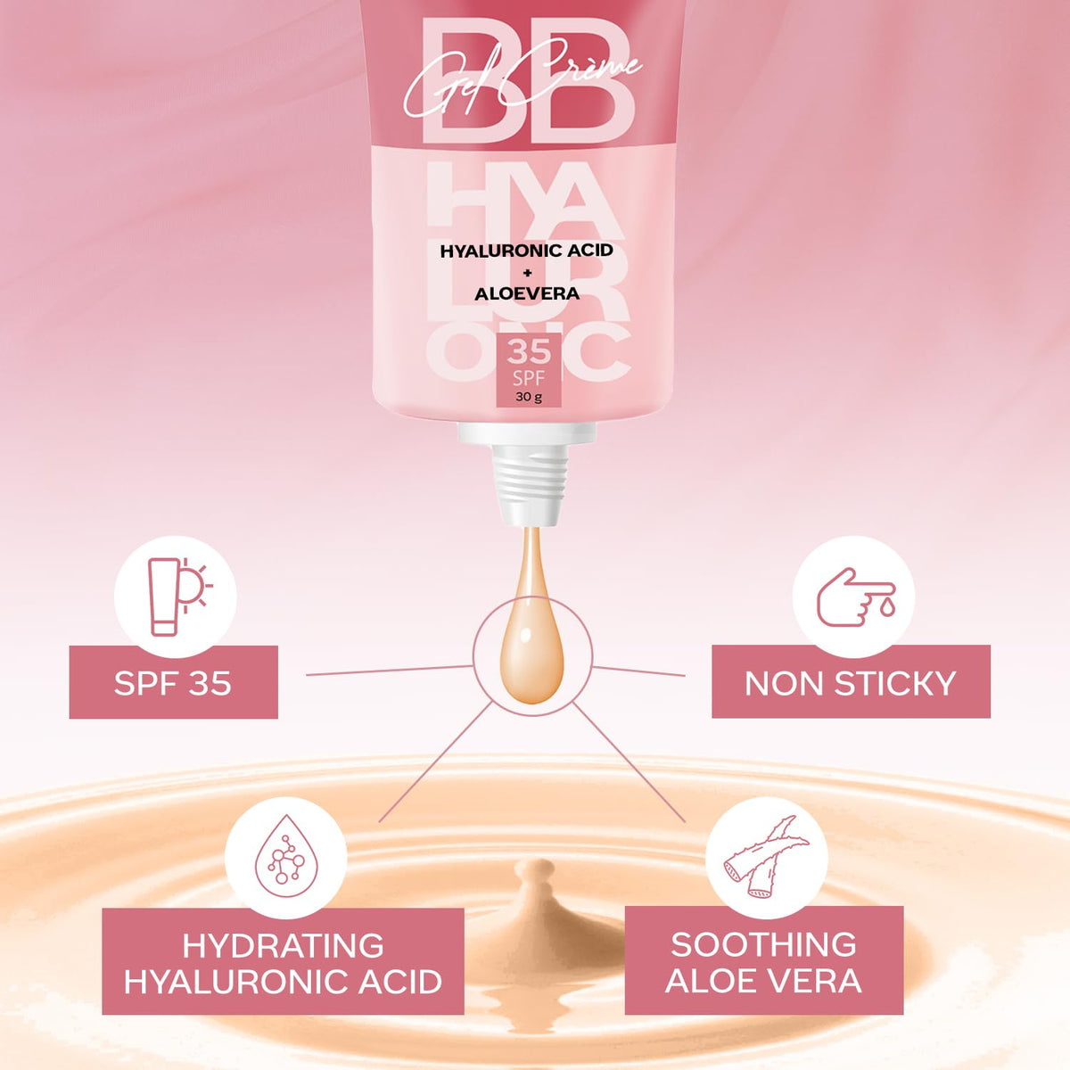 FACESCANADA SPF 35 BB Gel Crème 30g | Multitasking | Even Skin Tone | Instant Glow | Smooth Flawless Matte Finish | Hydrating | Lightweight & Nonsticky Light Vanilla,01