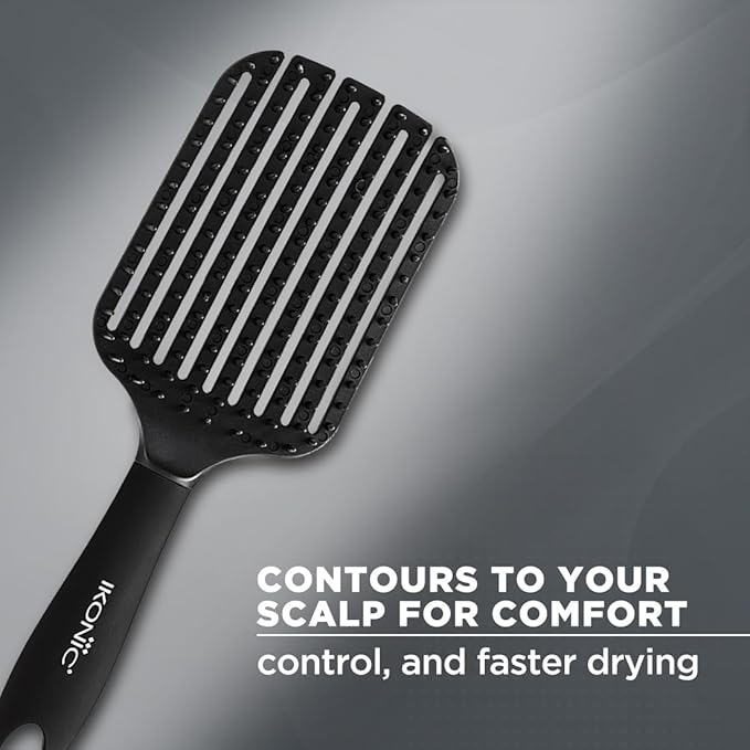 Ikonic Professional Flexi Paddle Hair Brush Black