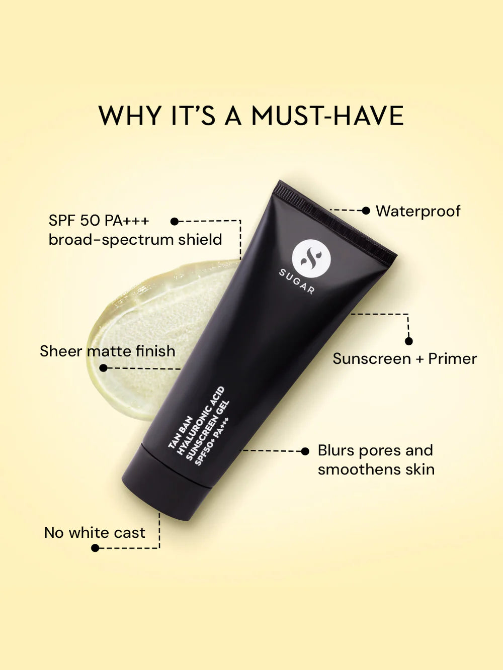 SUGAR Tan Ban Hyaluronic Acid Sunscreen Gel Spf50 50ml