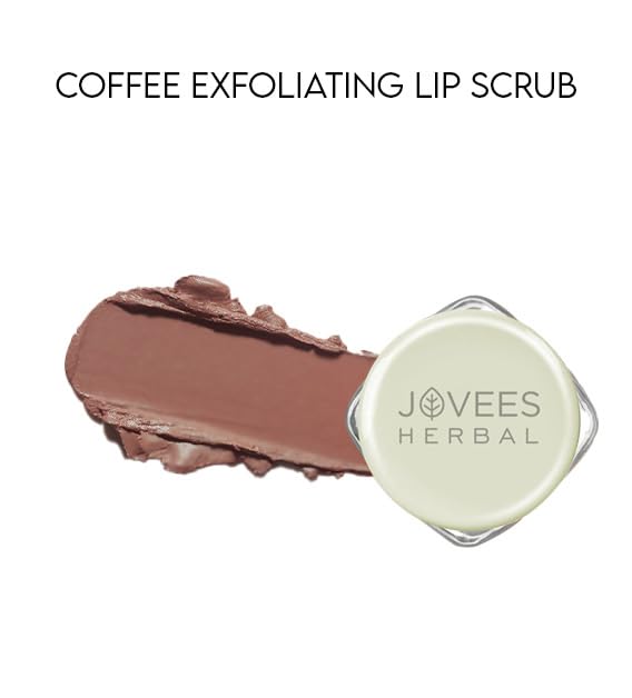Jovees Herbal Coffee Exfoliating Lip Scrub For Brightening Dark Lips for Dry Lips/Smoker/Chapped Lip & Lipstick Stains Removal Lip care, Soft and Supple Lips | For Men and Women- 8g