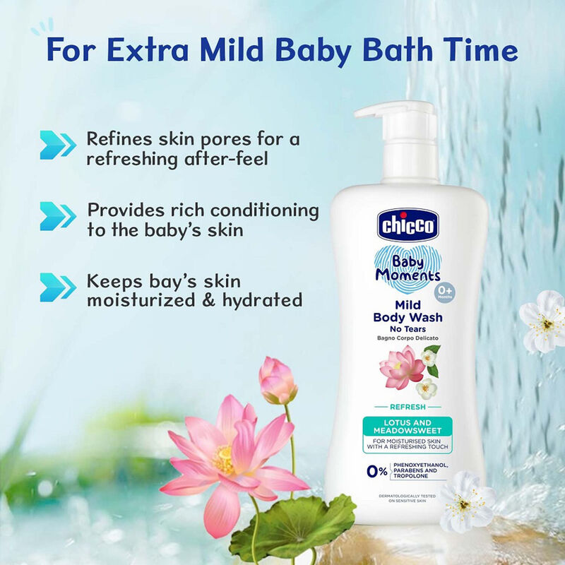 Chicco Baby Moments Mild Body Wash No Tears Lotus And Meadowsweet 0% 200ml