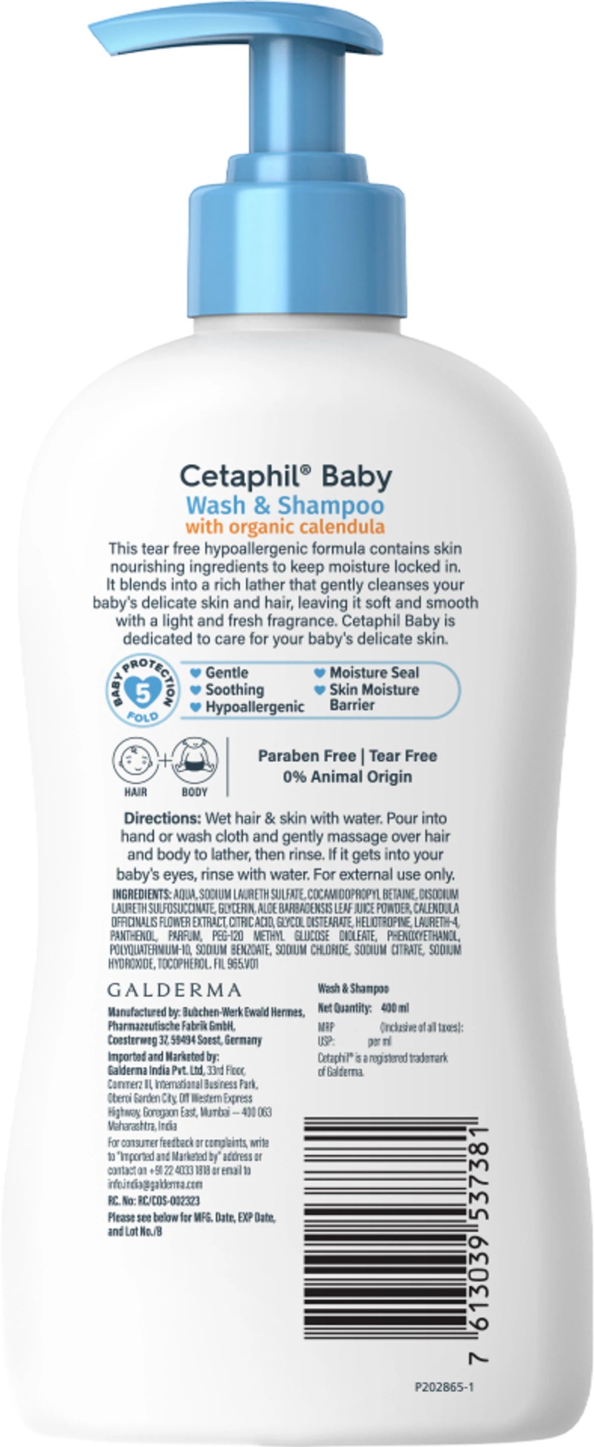 Cetaphil Baby Wash & Shampoo with Organic Calendula (400 ml)
