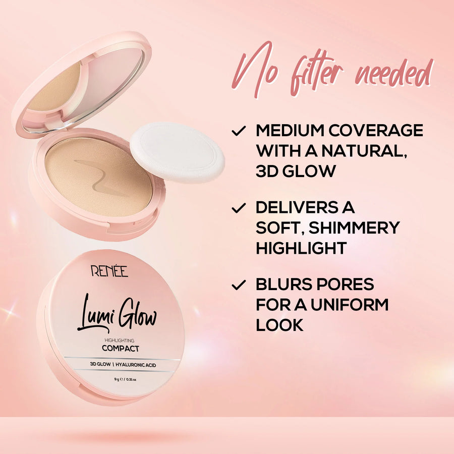 RENEE Lumi Glow Highlighting Compact with 3D Glow For Luminous Skin 9g