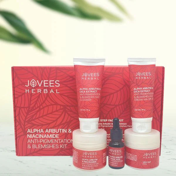 Jovees Alpha Arbutin & Niacinamide Anti Pigmentation & Blemishes Big Facial Kit | For Pigmentation & Blemishes | For Multiple Use | Improves Uneven Skin Tone