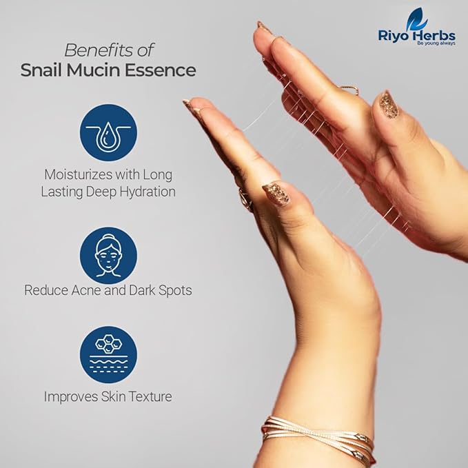 Riyo Herbs Advanced Snail Mucin 98 Essence Serum 50ml | Enrich with Hyaluronic Acid and Lactic Acid For Glowing & Hydrating Skin | Korean Skincare