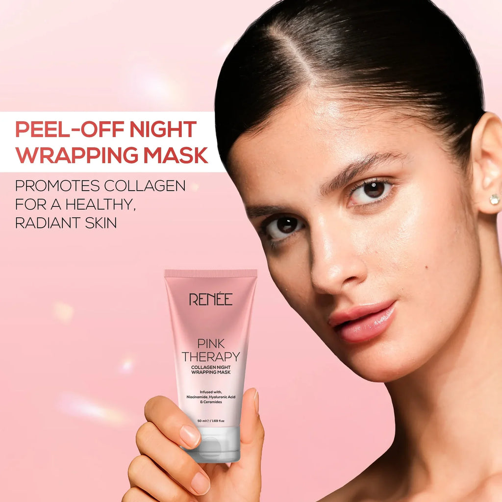 RENEE Pink Therapy Collagen Night Wrapping Anti-Aging Face Mask 50ml