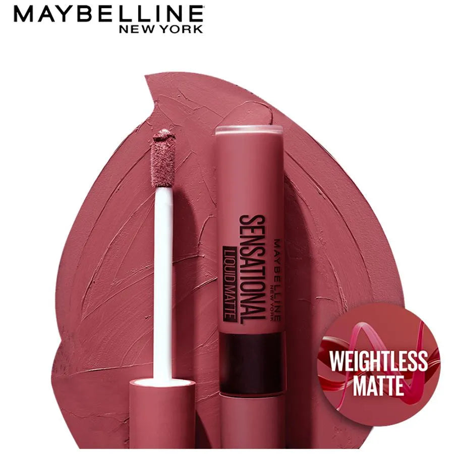 Maybelline New York Sensational Liquid Matte Liquid Lipstick Intense Colour Effect Non-Sticky Non-Cracking 24 Touch of Spice 7ml