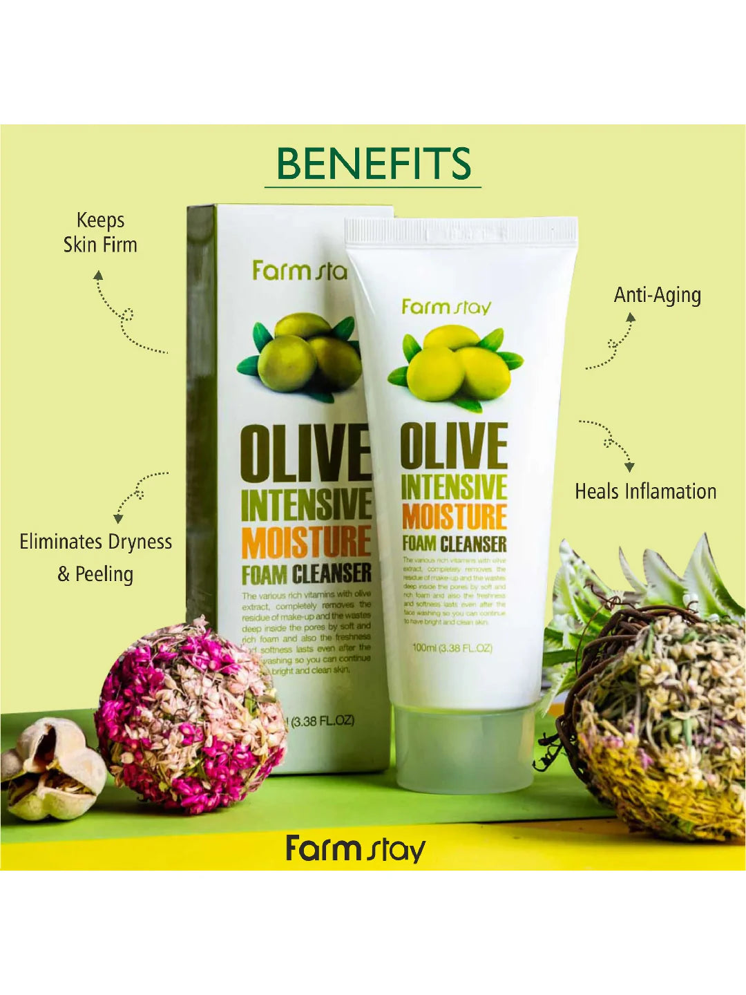FARMSTAY Olive Intensive Moisture Foam Cleanser 100ml