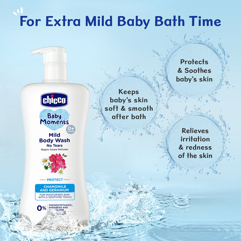 Chicco Baby Moments Mild Body Wash No Tears Chamomile And Geranium  0% 200ml