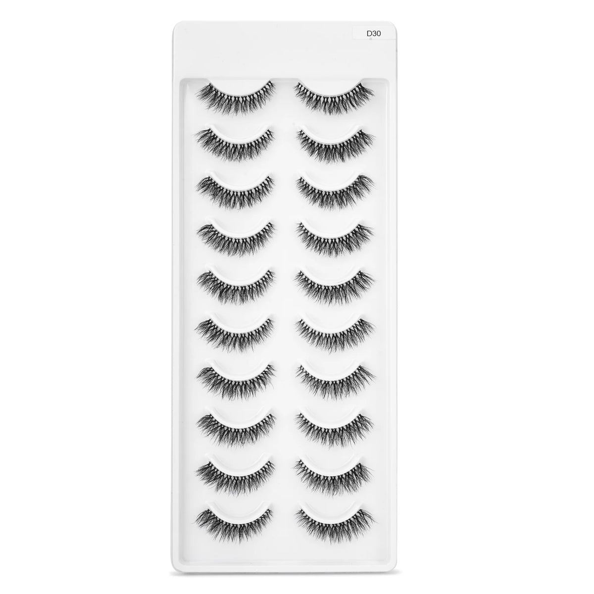 MYSTIQUE HAIR FEATHERLIGHT EYE LASHES TRANSPARENT BAND MINK EYELASHES 10 PAIRS