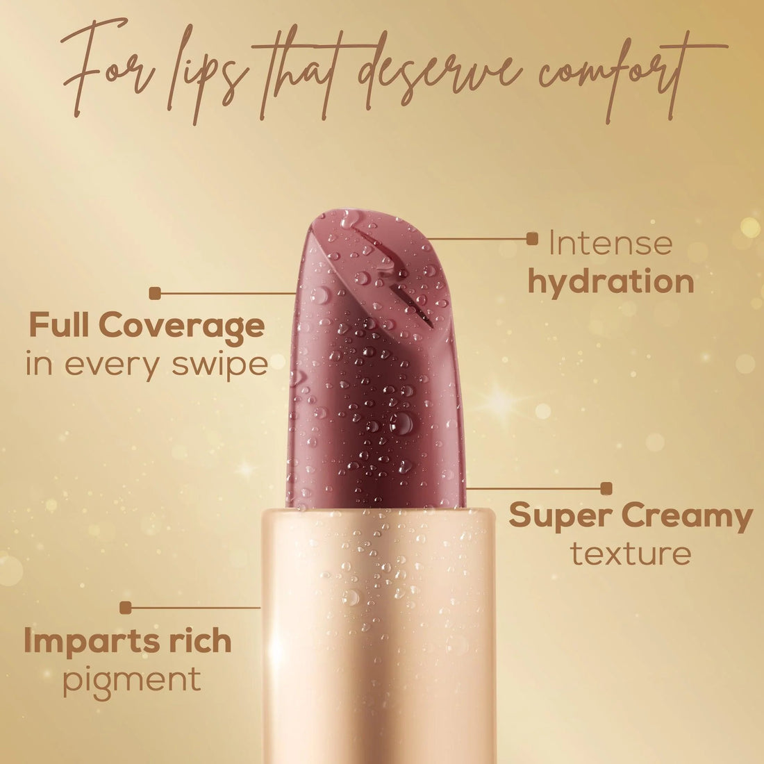 RENEE H2O Hydrating Creme Lipstick Hydrating, Lightweight, Non-drying Glossy Finish (4g)