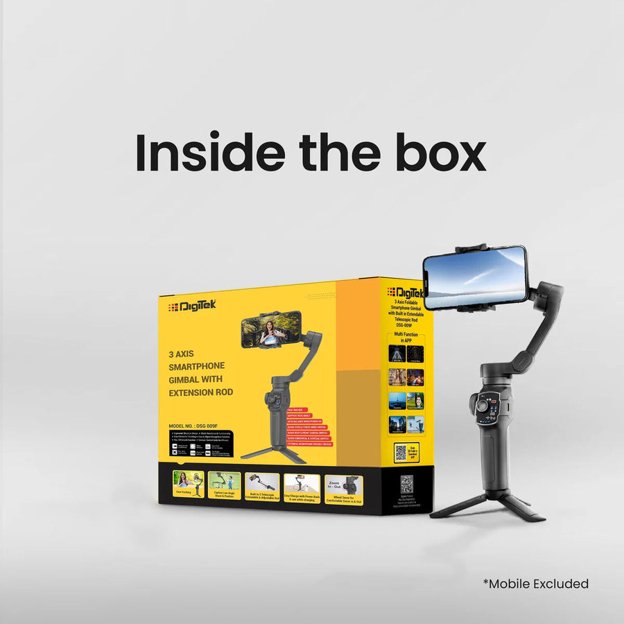 Digitek (DSG-009F) 3 Axis Foldabe Smartphone Gimbal with Built in Extandable Telescopic Rod