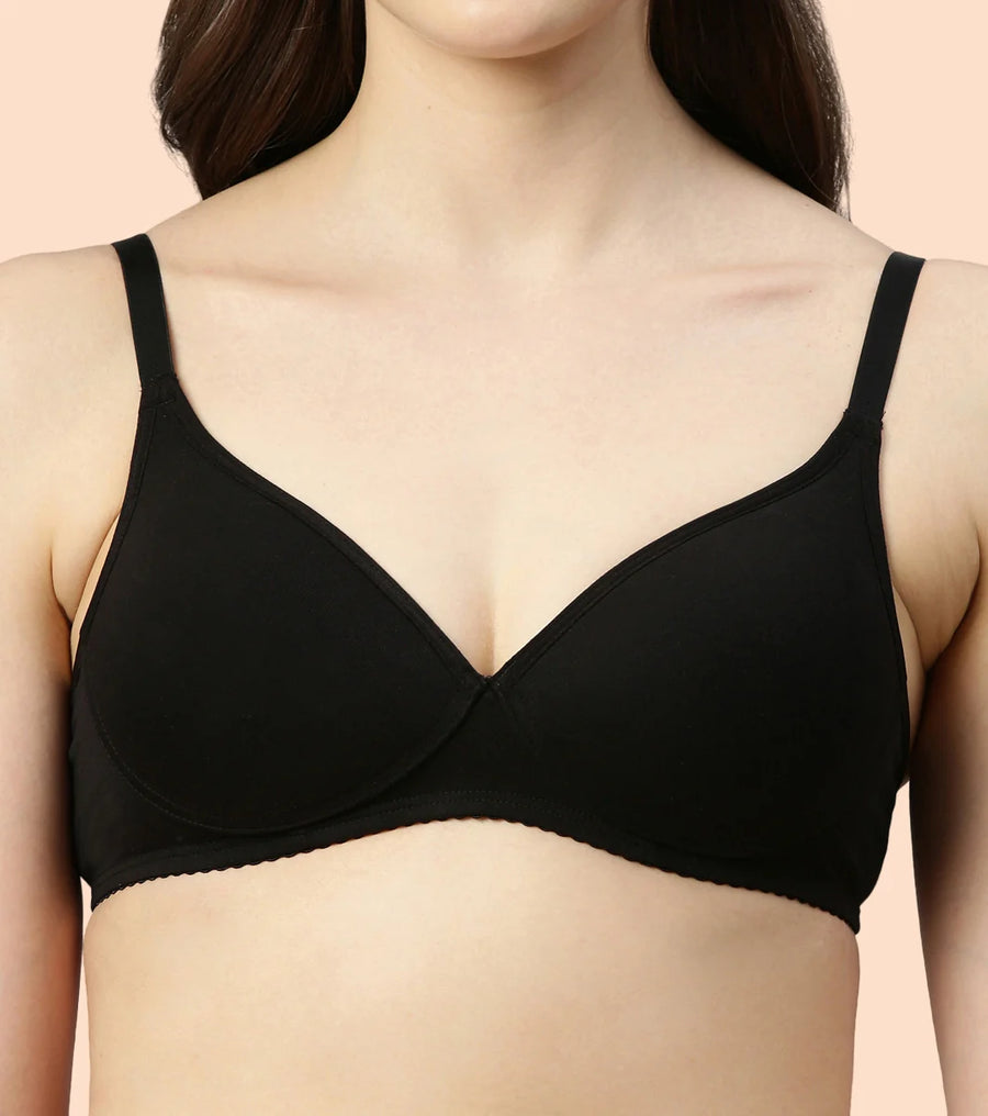 Enamor-A039 Perfect Coverage T-Shirt Bra - Supima Cotton Padded Wirefree Medium Coverage