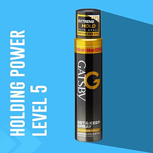 Gatsby Extreme Hold Set & Keep Spray Maintains Sold Style Hold 5 250ml