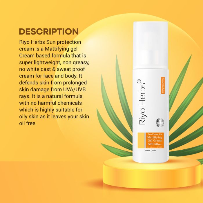 Riyo Herbs Sun Protection Spf-50 Mattifying Gel - Non Comedogenic | Non sticky 100ml