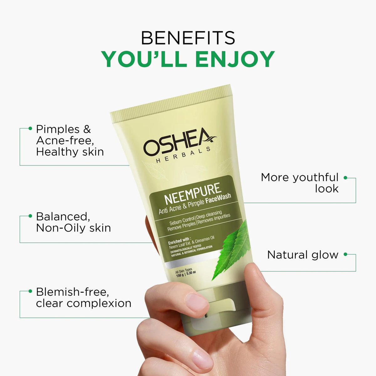 Oshea Herbals Neem Pure Anti Acne & Pimple Facewash 150g