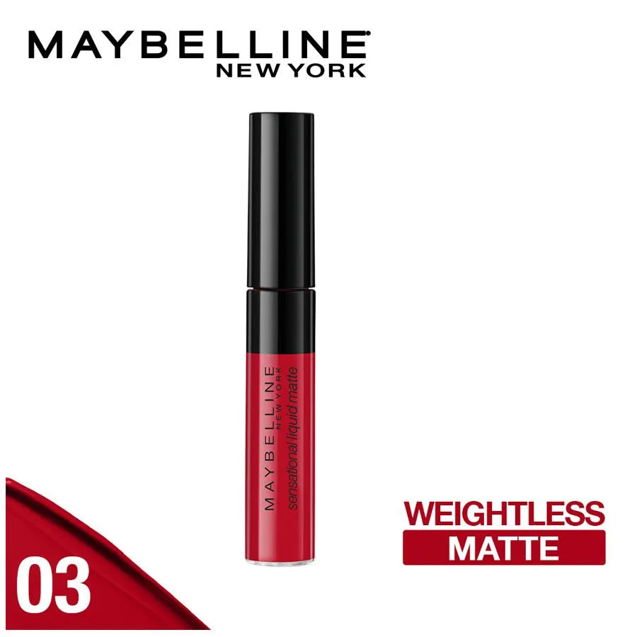 Maybelline New York Sensational Liquid Matte Lipstick  03 Flush It Red 7ml