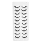 MYSTIQUE HAIR FEATHERLIGHT EYE LASHES TRANSPARENT BAND MINK EYELASHES 10 PAIRS