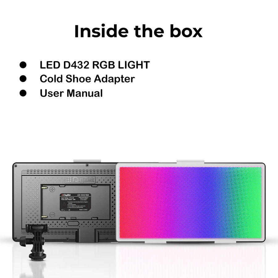Digitek (LED-D432 RGB) Portable RGB LED Video Light LED-D432 RGB