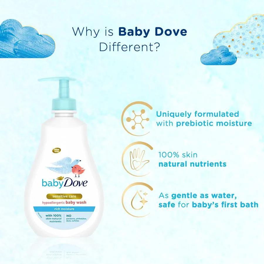 Dove Baby Sensitive Care Hypoallergenic Baby Wash Rich Moisture 400ml