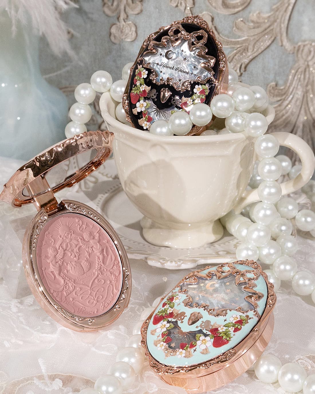 Flower Knows Strawberry Rococo Series Embossed Blush 01 Angel Sanson